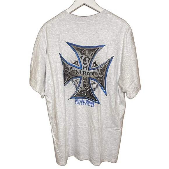Road Rage T-Shirt Mens Size XL Cross Biker Motorbike Motorcycle Campbell CA Gray - Picture 1 of 6
